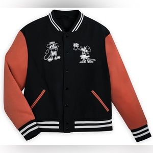 NWT Disney Parks Mickey & Minnie Mouse Varsity Letterman Jacket L